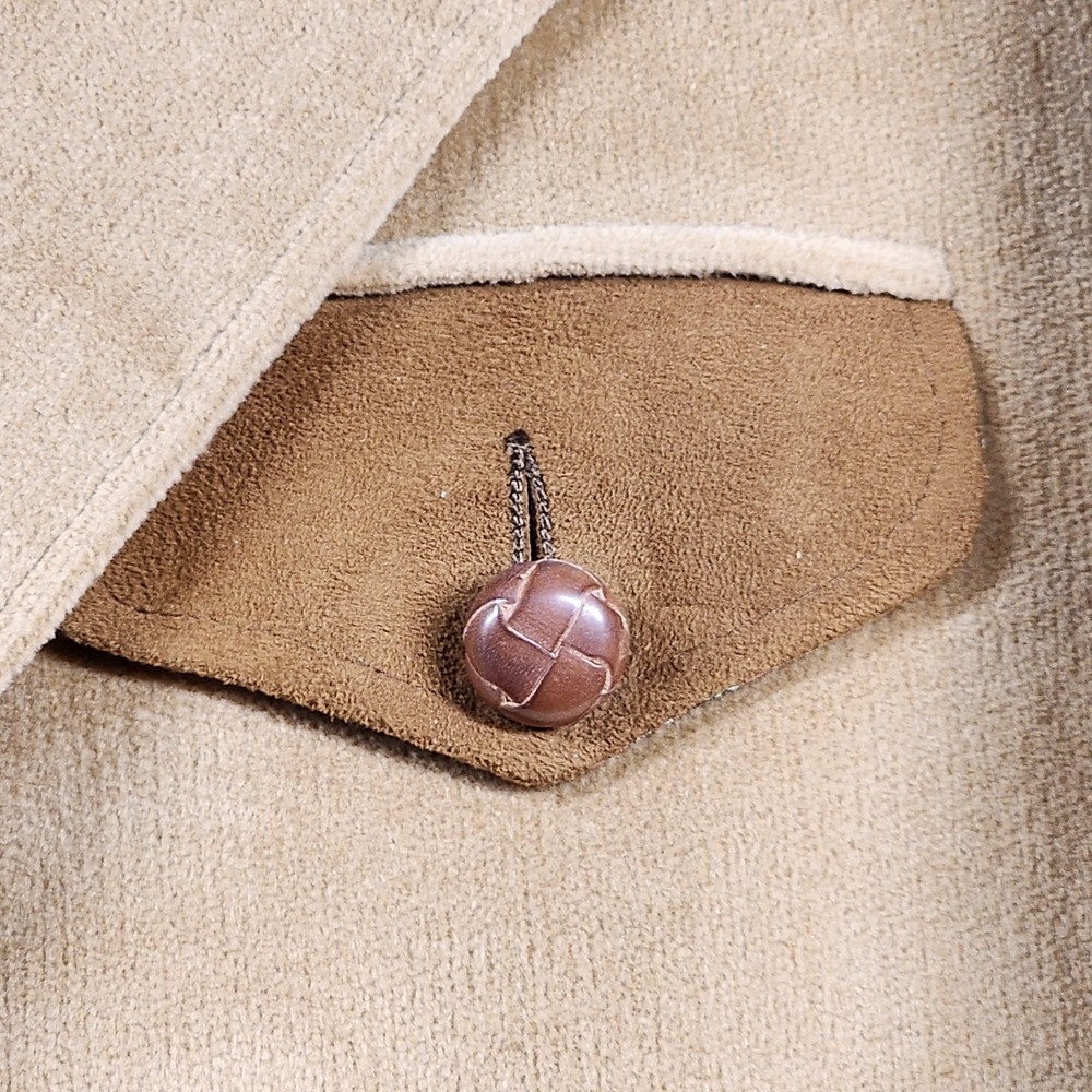 Vintage Towncraft Blazer 40R Tan Corduroy Sport Coat Suede Trim Western Jacket - Picture 3 of 15